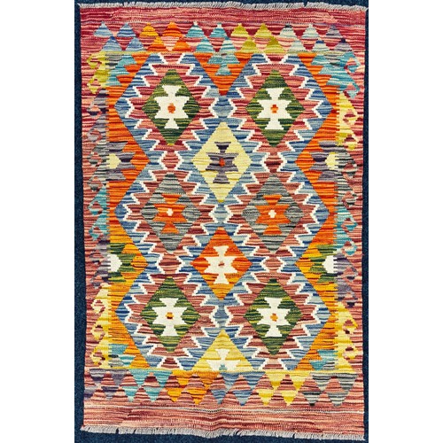 295 - Hand Knotted Chobi Kilim Rug. 124x82cm.
