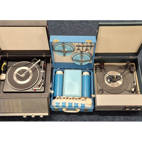 260 - Three vintage items; Boxed Sirram picnic set, Garrard for Bush record player and Ultra record player... 