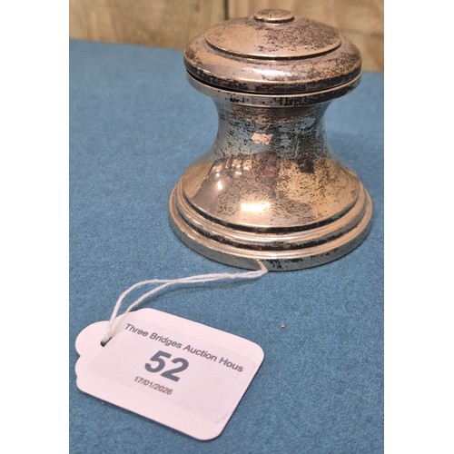 52 - Birmingham Silver ink well pot.