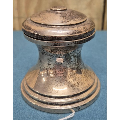 52 - Birmingham Silver ink well pot.