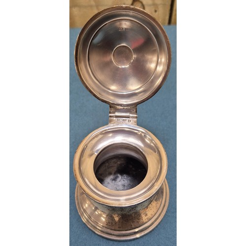 52 - Birmingham Silver ink well pot.