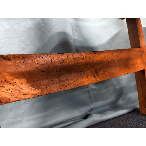 285 - Two 18th century Italian Baroque style Walnut Arm Chairs. Both having carved support stretcher.