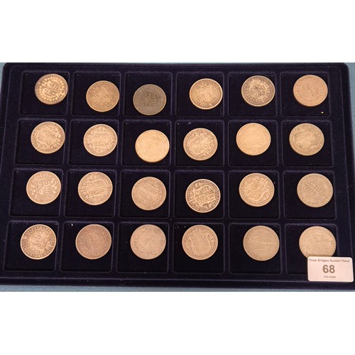 68 - A Collection of Silver Half Crowns.