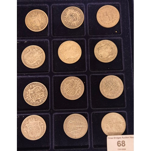 68 - A Collection of Silver Half Crowns.
