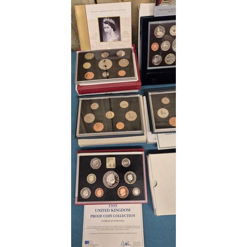 60 - A Collection of Royal Mint  Great Britians decimal coins sets throughout the years; 2006 proof coin ... 