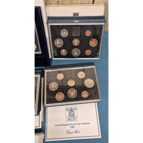60 - A Collection of Royal Mint  Great Britians decimal coins sets throughout the years; 2006 proof coin ... 