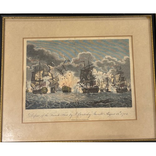 317 - Collection of four art works; William Duke of Hamilton engraving, Military sea naval engraving title... 