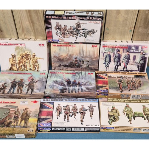 248 - A Collection of ten Boxed Gecko Models & ICM Models. All military figures. unchecked.