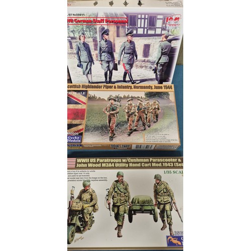 248 - A Collection of ten Boxed Gecko Models & ICM Models. All military figures. unchecked.