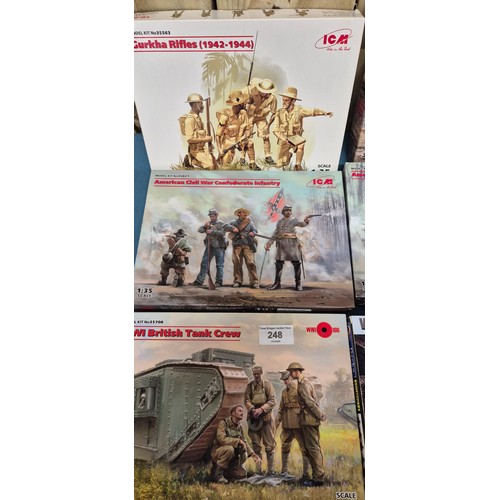 248 - A Collection of ten Boxed Gecko Models & ICM Models. All military figures. unchecked.