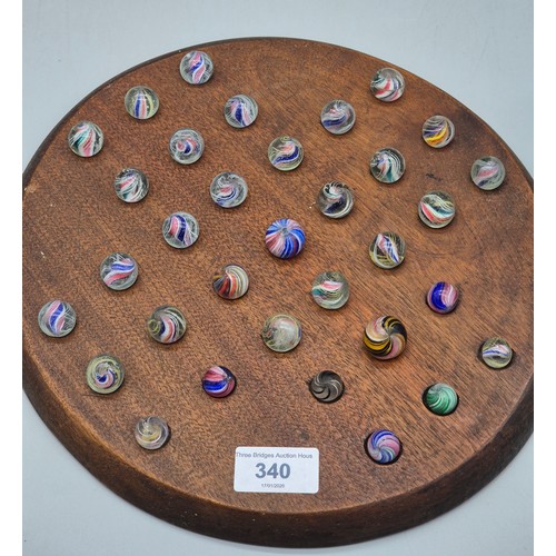 340 - 19th century German Twist Cane Marble Solitaire Game. Comes with a selection of other German twist c... 