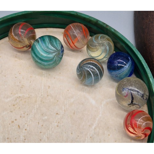 340 - 19th century German Twist Cane Marble Solitaire Game. Comes with a selection of other German twist c... 