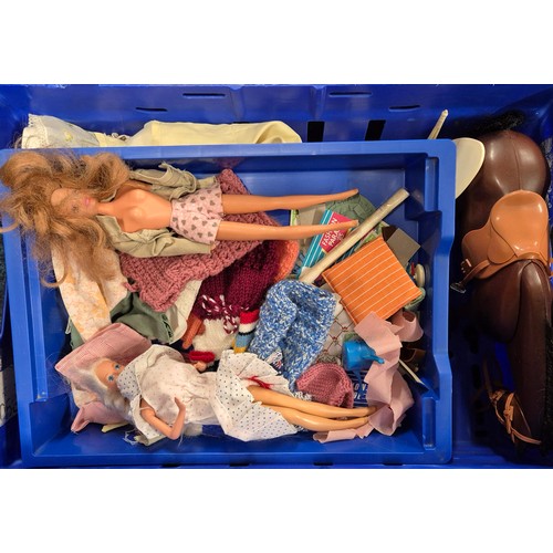 398 - Four crates of Vintage toys and Sindy Doll Furniture and accessories. Mostly Sindy doll items. Inclu... 