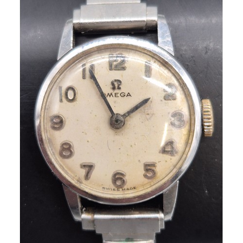 83 - Vintage Ladies Omega Cocktail Wristwatch. Fitted with a later elasticated band. Working.