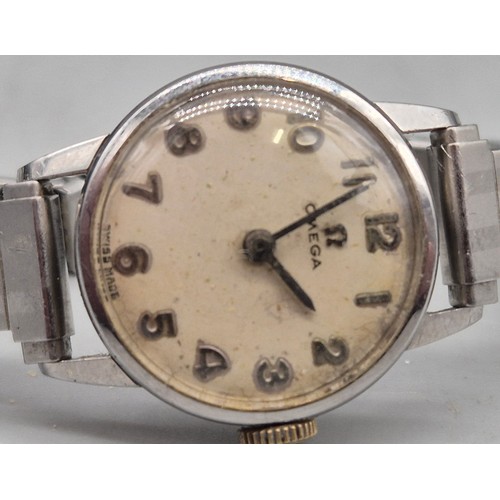 83 - Vintage Ladies Omega Cocktail Wristwatch. Fitted with a later elasticated band. Working.