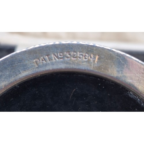 76 - A Boxed Birmingham Silver three piece condiment set with two silver spoons.