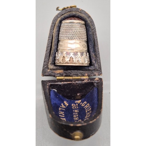 79 - A Selection of silver items; Three silver and mother of pearl fruit knives. Edinburgh silver tea cad... 