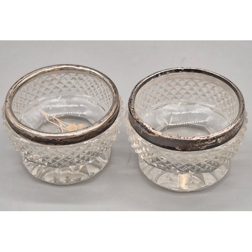 79 - A Selection of silver items; Three silver and mother of pearl fruit knives. Edinburgh silver tea cad... 