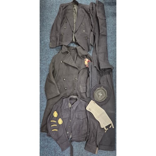 429 - A Case containing Military Clothing. Gators, Kangol wear limited 1961 Beret, Warden and Civil Defenc... 