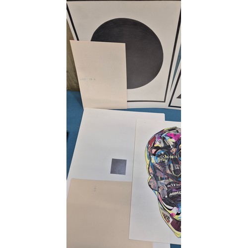 452 - Allan Arthur Wilson
Two folio's containing a collection of mixed media artworks and abstract head ar... 