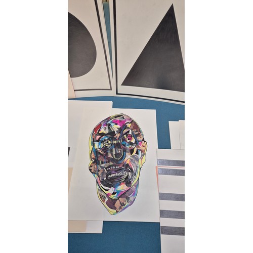 452 - Allan Arthur Wilson
Two folio's containing a collection of mixed media artworks and abstract head ar... 