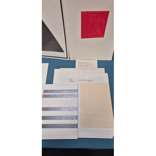 452 - Allan Arthur Wilson
Two folio's containing a collection of mixed media artworks and abstract head ar... 