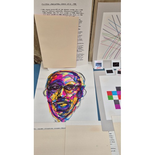 452 - Allan Arthur Wilson
Two folio's containing a collection of mixed media artworks and abstract head ar... 