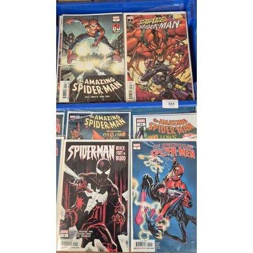 551 - Collection of Marvel Comics; Amazing Spider Man, Spectacular Spider Man, Variant Editions and #1 com... 