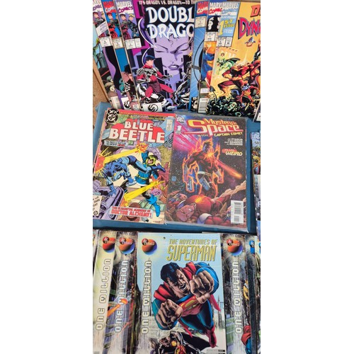 577 - Crate of Mixed Vintage and Modern Marvel and DC Comics; DC Blue Beetle, DC One Million Comics, Marve... 