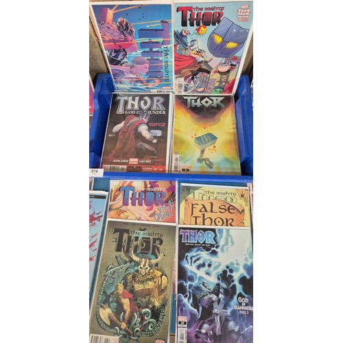 574 - Collection of Marvel Thor Comics; variant editions and #1 comics along with others.