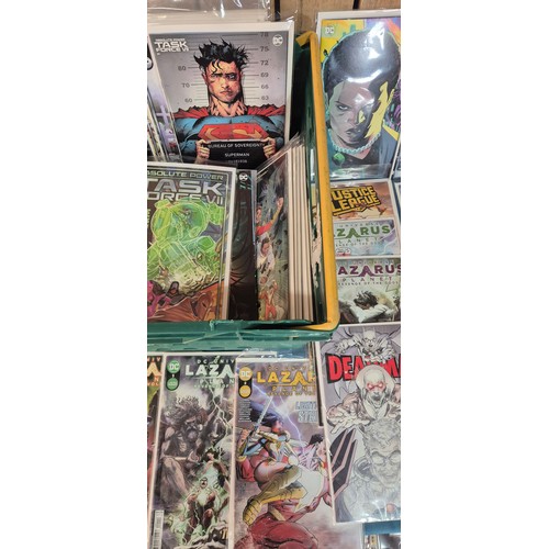 594 - Crate of Mixed Comics; Superman, Absolute Power, Deadman, Iron Fist, Justice League, Variant Edition... 