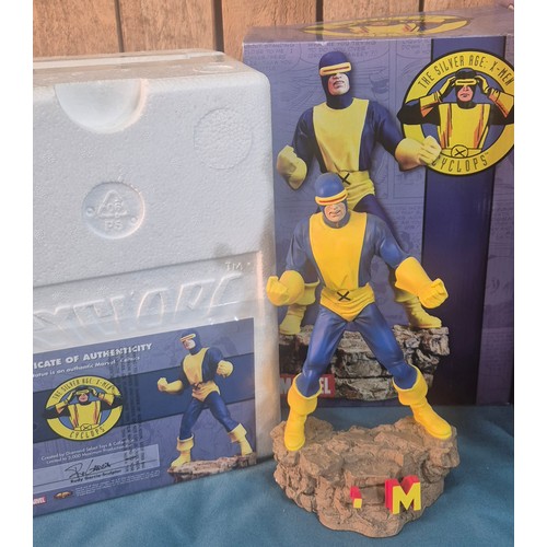 608 - Two Diamond Select Marvel Figures; Limited Edition Cyclops figure with box and certificate, Limited ... 