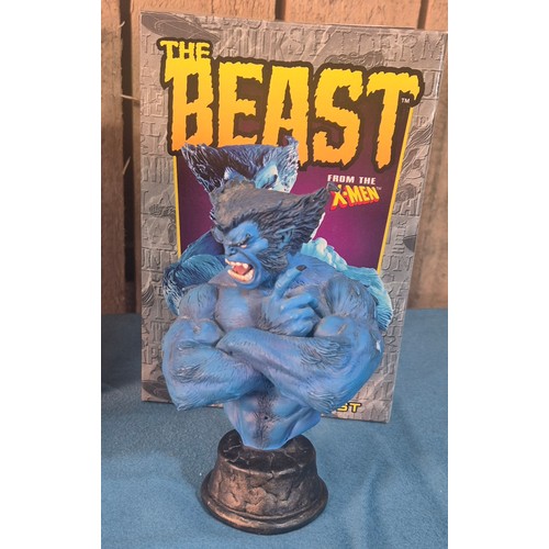 612 - Two Bowen Designs Marvel Mini Busts; The Beast (Chip to left arm), Mystique both with boxes.