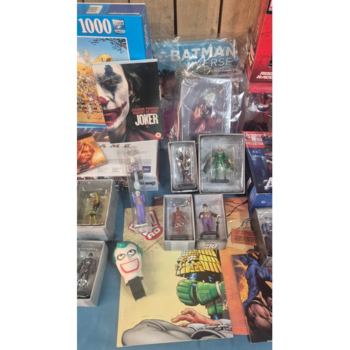 614 - Crate Of Collectables; Marvel Led Figures, Batman Joker Bust, Giant Man Resin Figure and Spider Man ... 