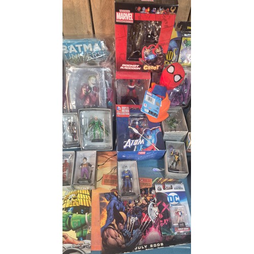 614 - Crate Of Collectables; Marvel Led Figures, Batman Joker Bust, Giant Man Resin Figure and Spider Man ... 