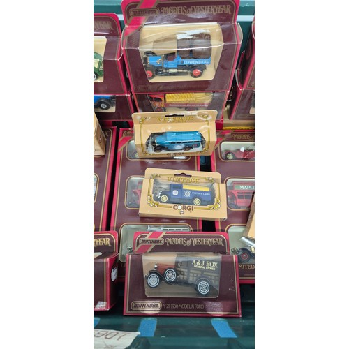 131 - Crate of boxed Matchbox and Corgi vehicles.