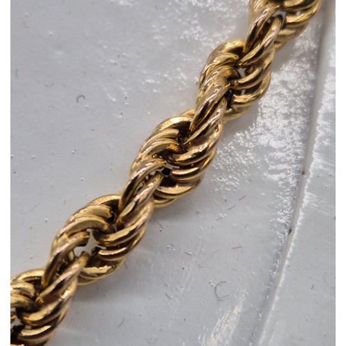 3 - 9ct yellow gold rope necklace. 11.93grams.
