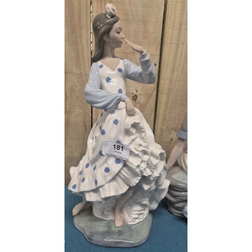 181 - Two large Nao figures; Gypsy dancer figure with a box and Nao Spring Reflections figure with box.