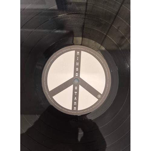 199 - Selection of The Beatles collectables; Framed miniature replicas of guitars and drum, brick fragment... 