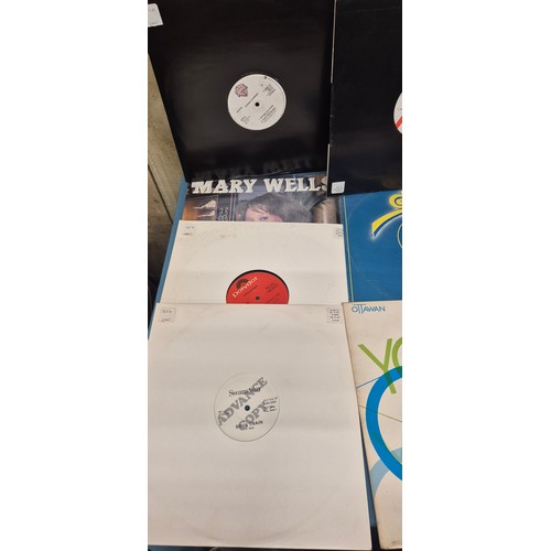 203 - Crate of LP records; The Beatles, David Bowie, Fat Boy, David Grant, Mary Wells and New Kids on the ... 