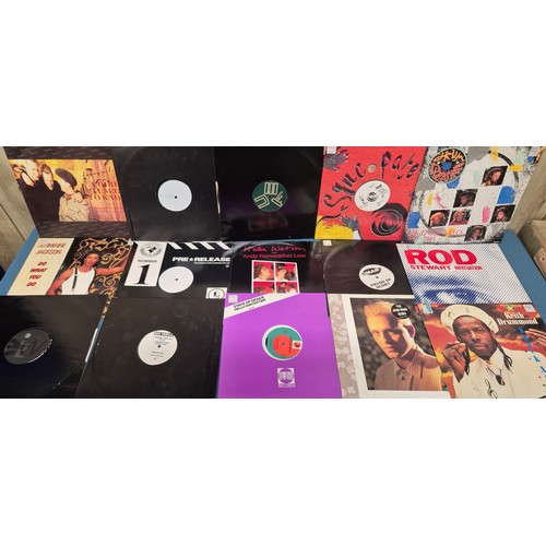 203 - Crate of LP records; The Beatles, David Bowie, Fat Boy, David Grant, Mary Wells and New Kids on the ... 