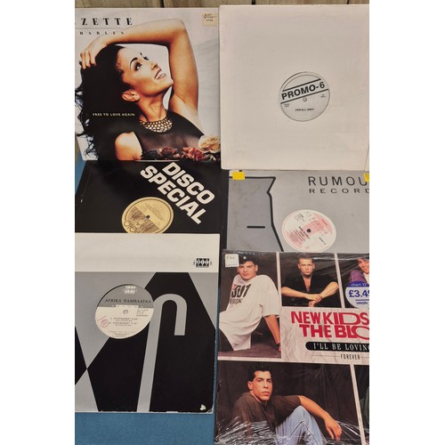 203 - Crate of LP records; The Beatles, David Bowie, Fat Boy, David Grant, Mary Wells and New Kids on the ... 