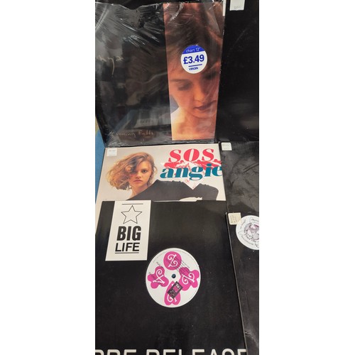 203 - Crate of LP records; The Beatles, David Bowie, Fat Boy, David Grant, Mary Wells and New Kids on the ... 