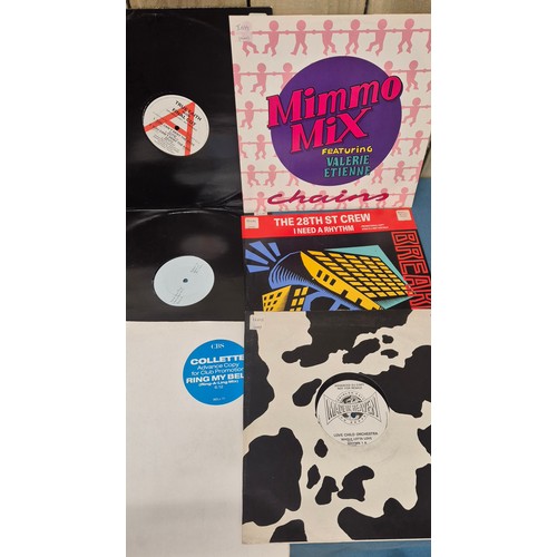 203 - Crate of LP records; The Beatles, David Bowie, Fat Boy, David Grant, Mary Wells and New Kids on the ... 