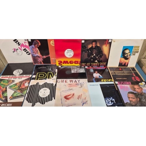203 - Crate of LP records; The Beatles, David Bowie, Fat Boy, David Grant, Mary Wells and New Kids on the ... 