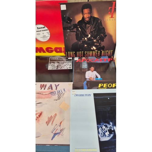 203 - Crate of LP records; The Beatles, David Bowie, Fat Boy, David Grant, Mary Wells and New Kids on the ... 