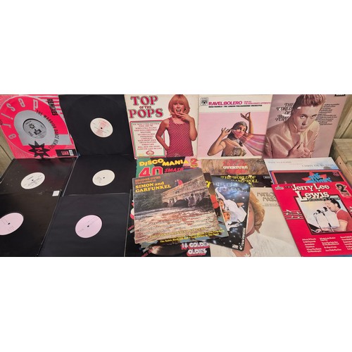 203 - Crate of LP records; The Beatles, David Bowie, Fat Boy, David Grant, Mary Wells and New Kids on the ... 