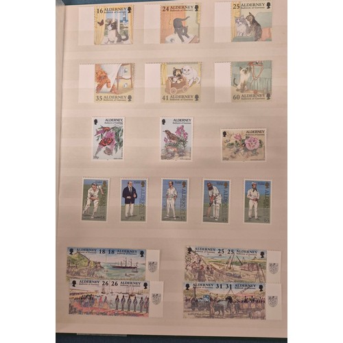 226 - Tray of seven stamp albums containing Guernsey stamps.