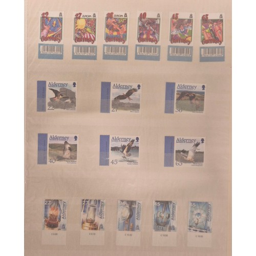 226 - Tray of seven stamp albums containing Guernsey stamps.