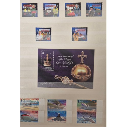 226 - Tray of seven stamp albums containing Guernsey stamps.